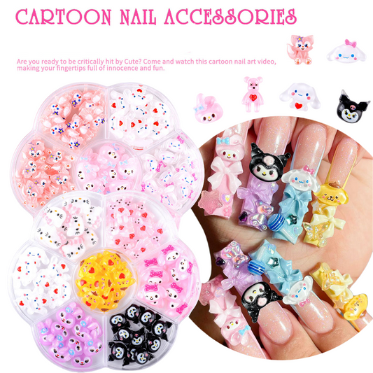 Cute mini resin nail charms decorations（about 70 pieces）