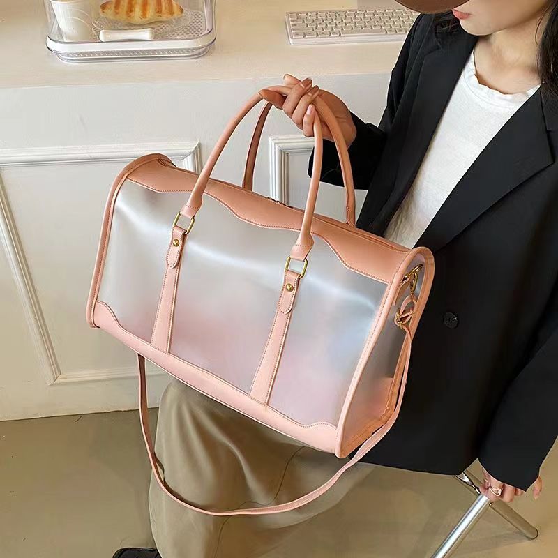 New Large Capacity Transparent Tote Bag Fashion Single Shoulder Handbag Crossbody Boston Bag