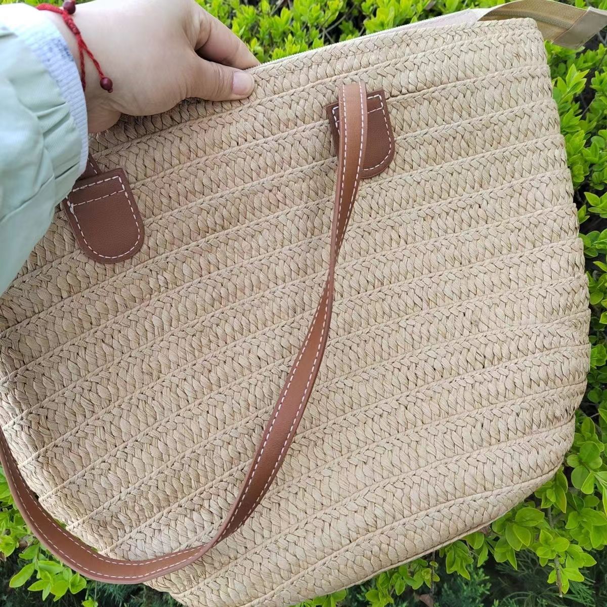 Labubu Handmade Straw Woven Tote Bag