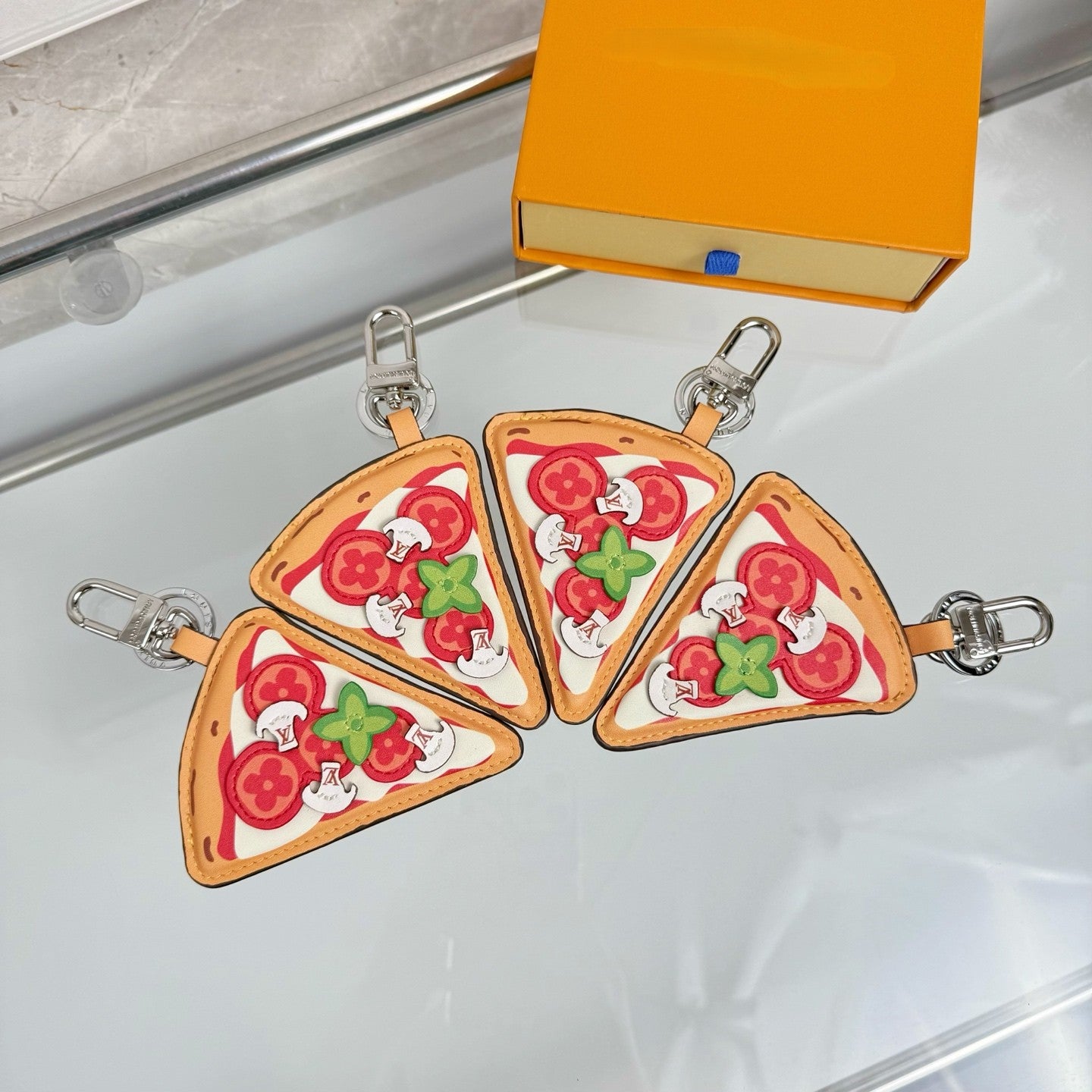 Mini pizza bag charm