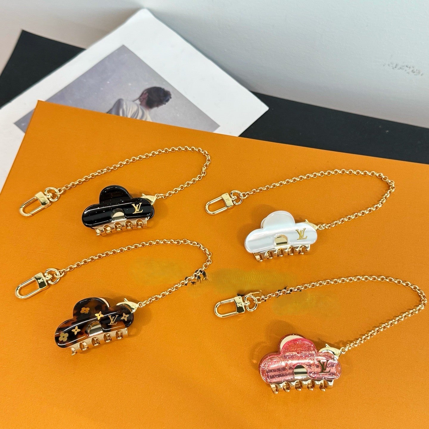 Mini hair clip bag charm