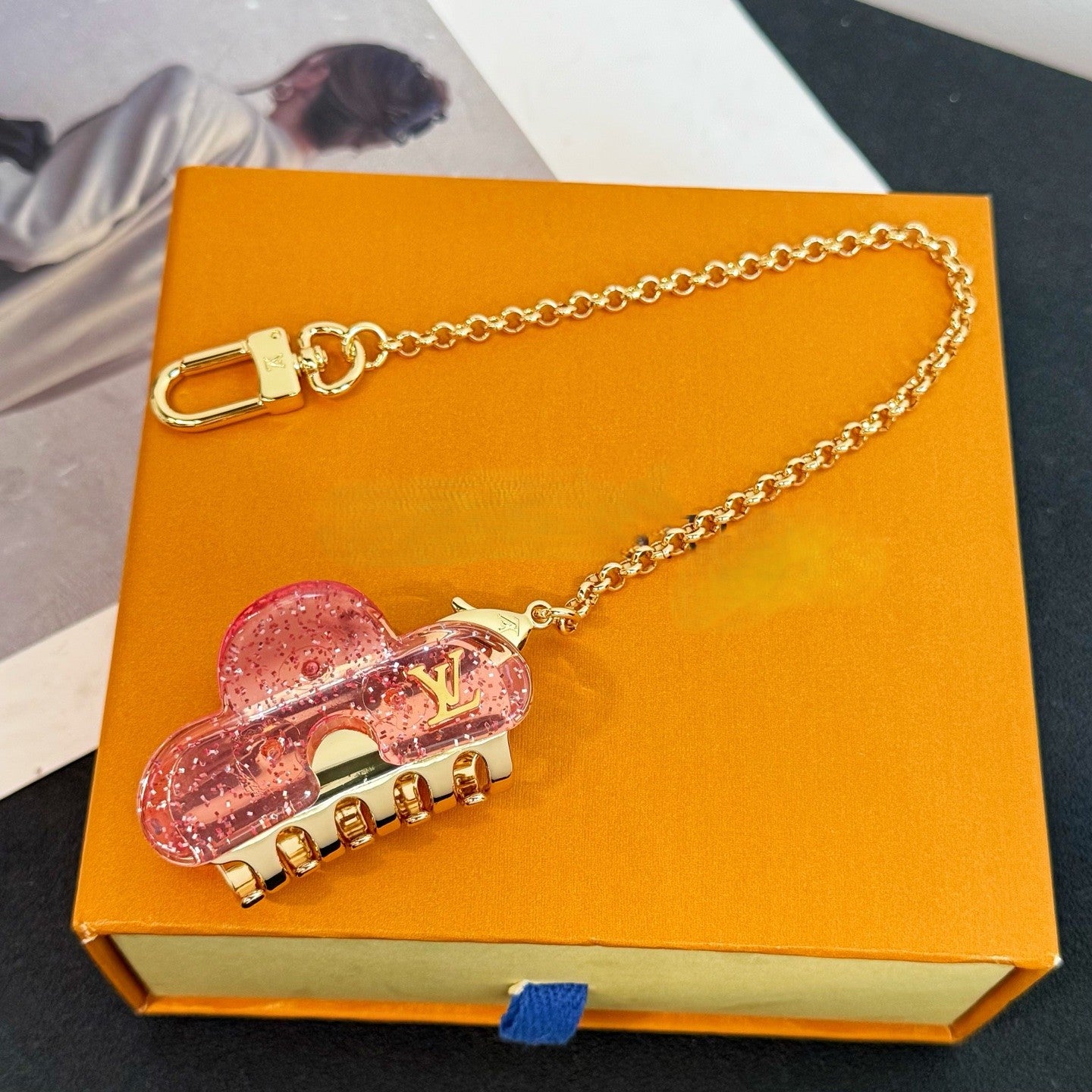 Mini hair clip bag charm