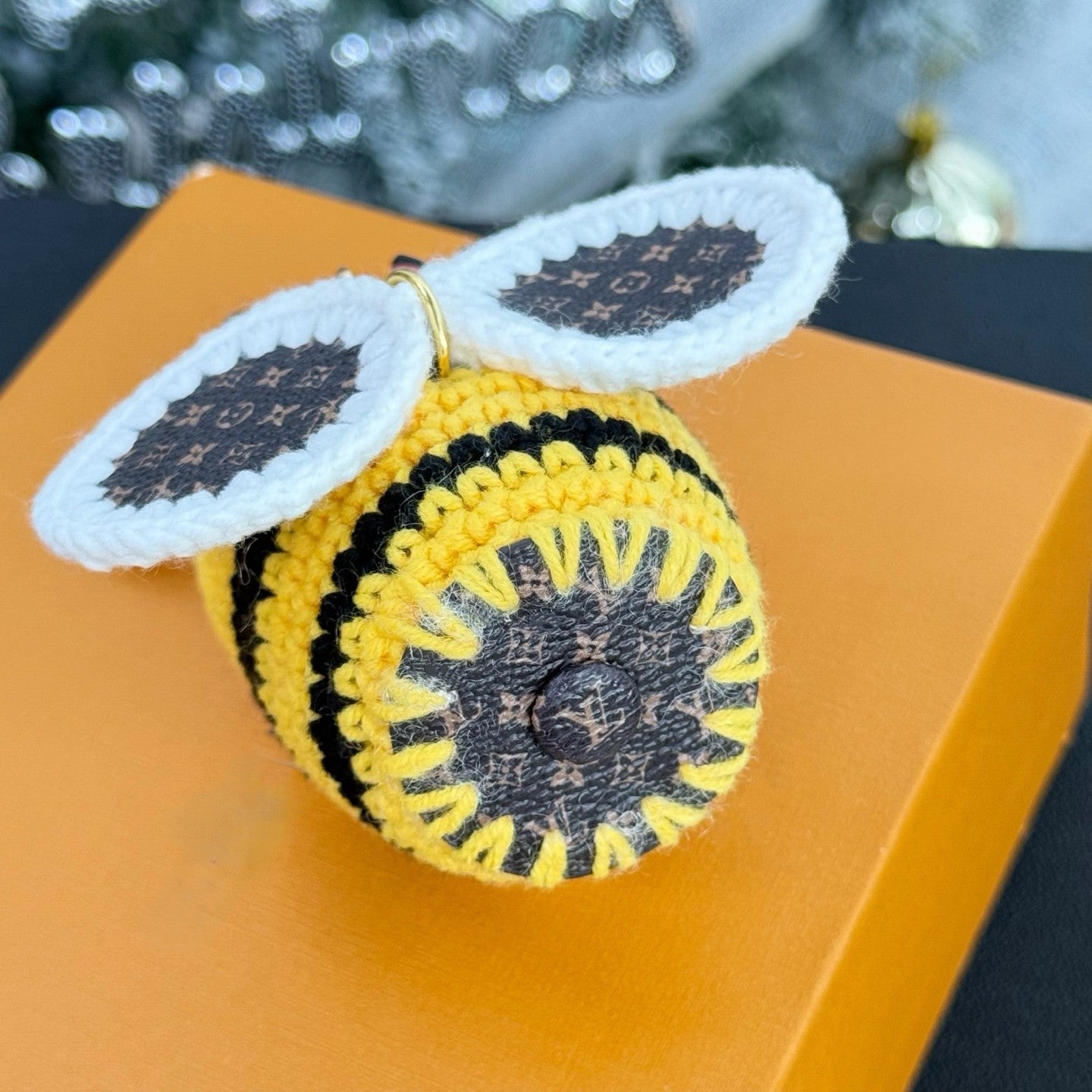 Amercian Bee and Strawberry Bag Charm