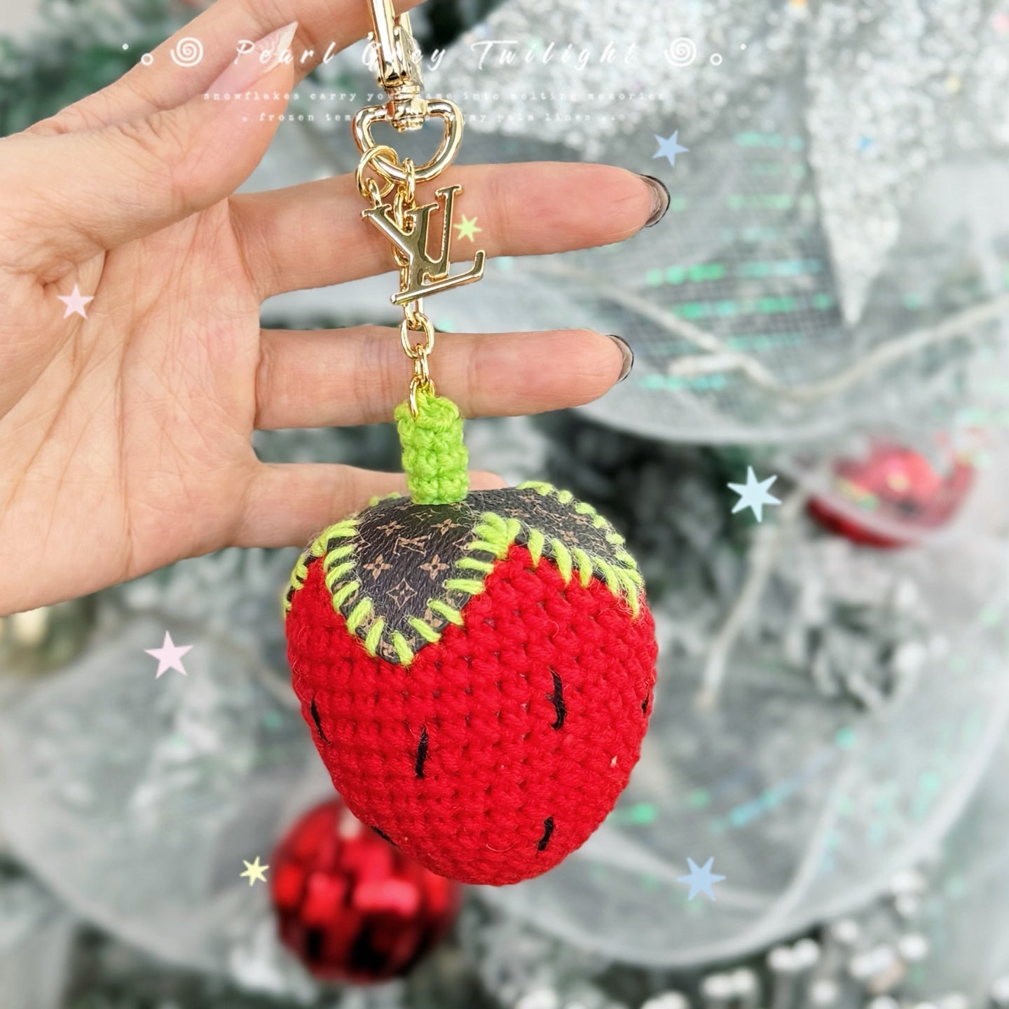 Amercian Bee and Strawberry Bag Charm
