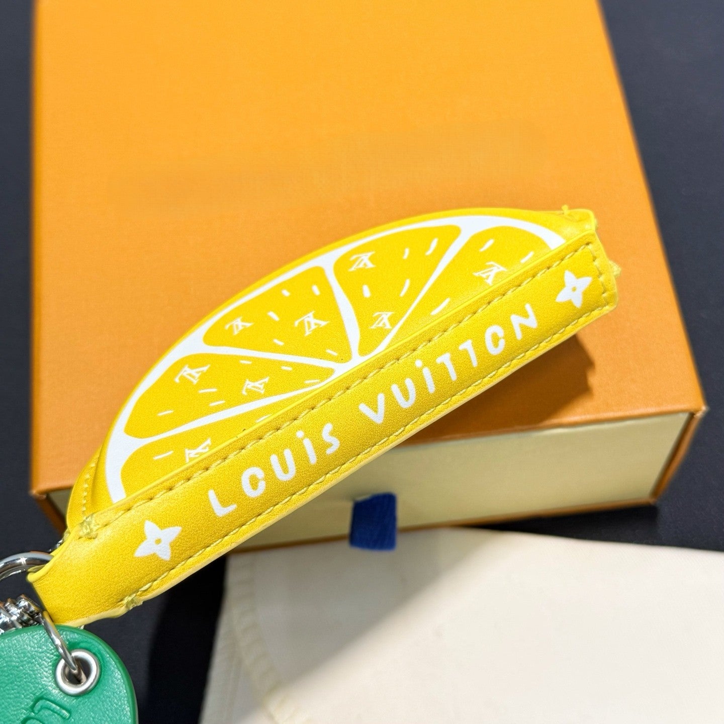 half lemon bag charm