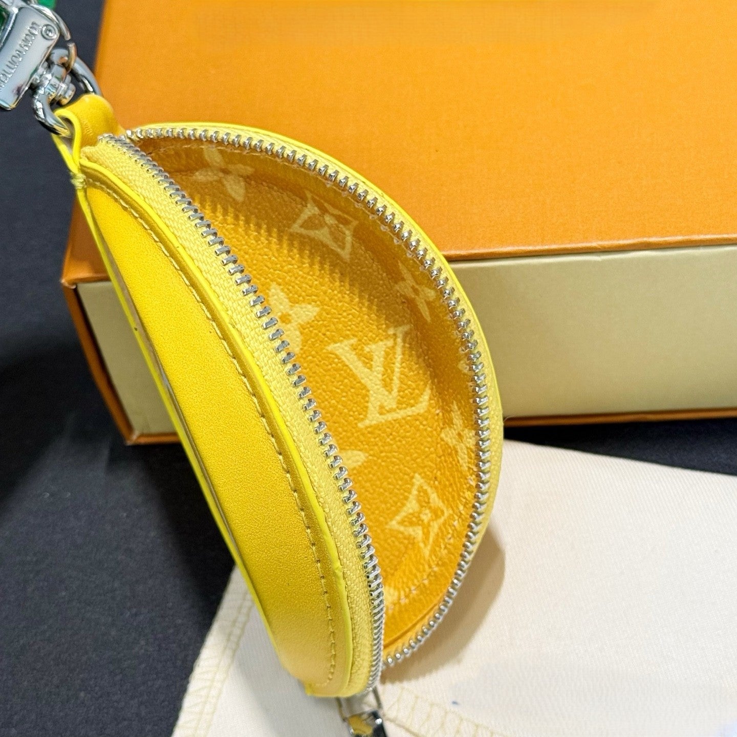 half lemon bag charm