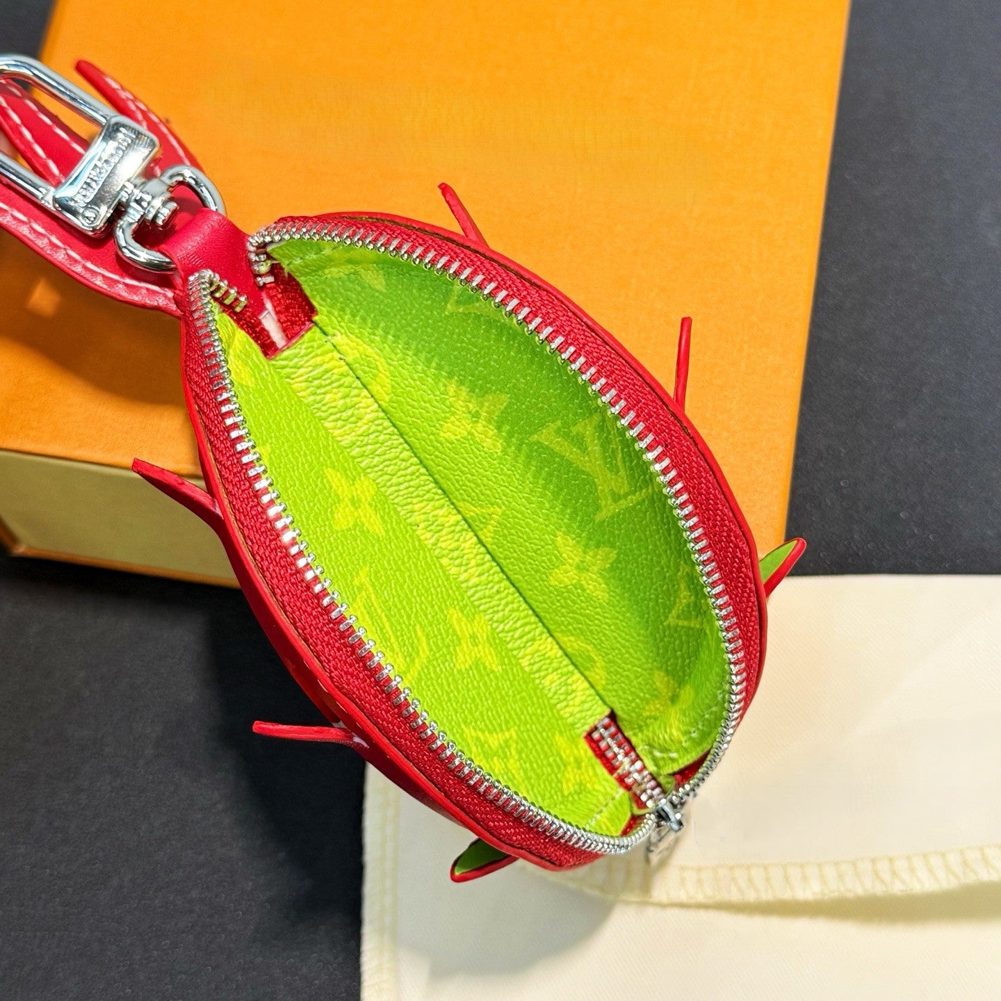 half lemon & dragon fruit bag charm