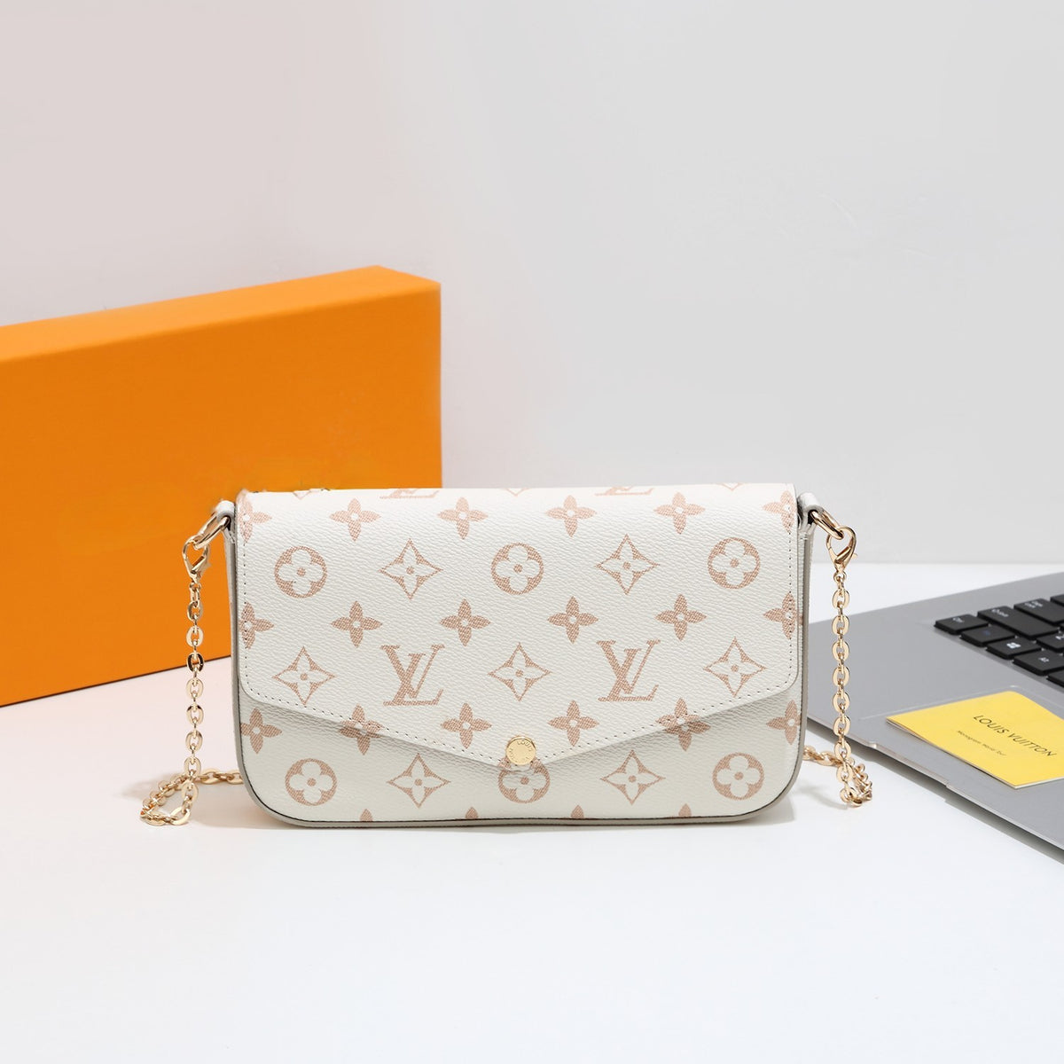 Dune-colored three-piece set bag