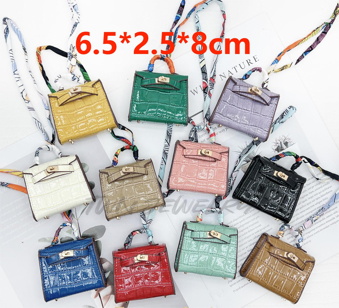 Mini Bags-Corcodile Grain(CAN OPEN)-Key Chain,Bag Charm,Airpods Case