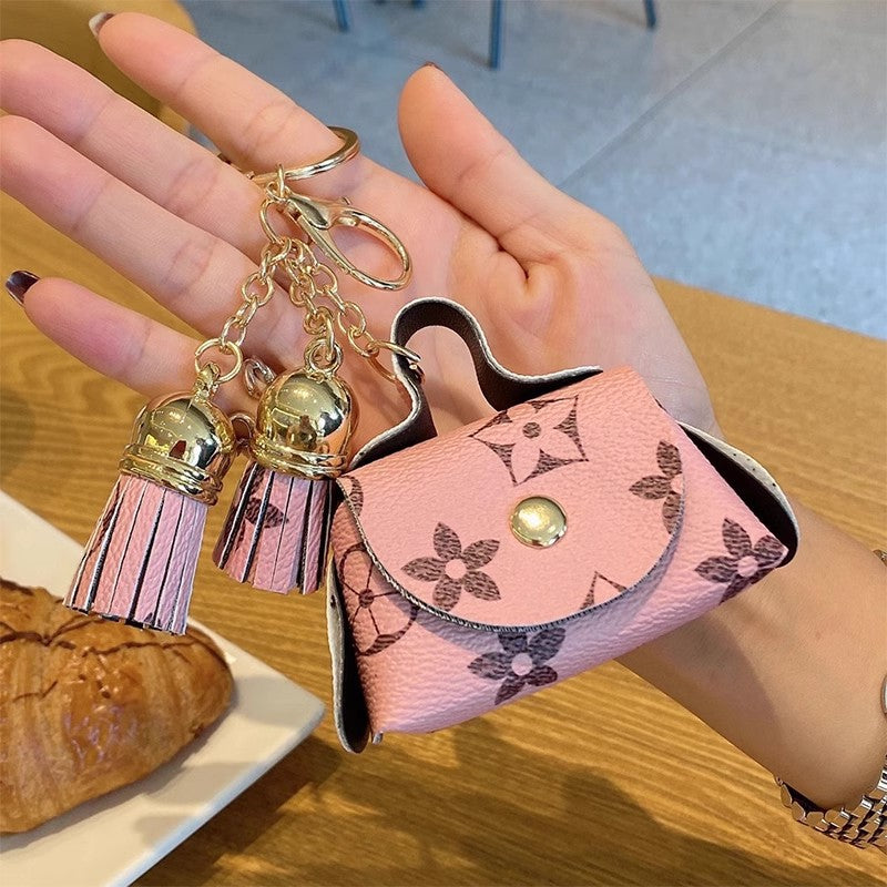 Mini Bags-Monogram Pattern Key Chain,Bag Charm,Airpods Case(CAN OPEN)