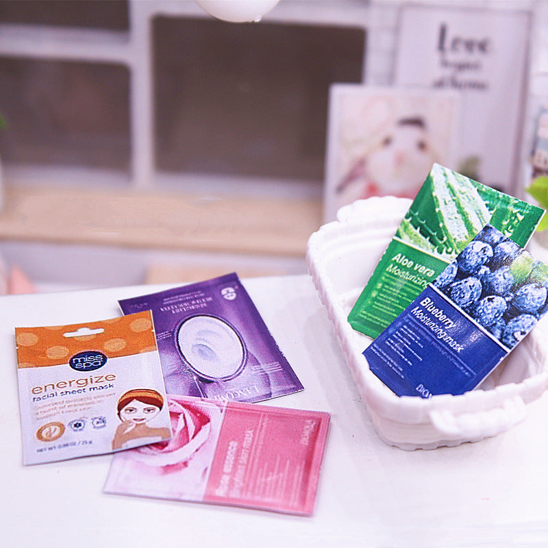 Mini Facial Mask Simulated mini facial mask product set combination miniature scene orn ...