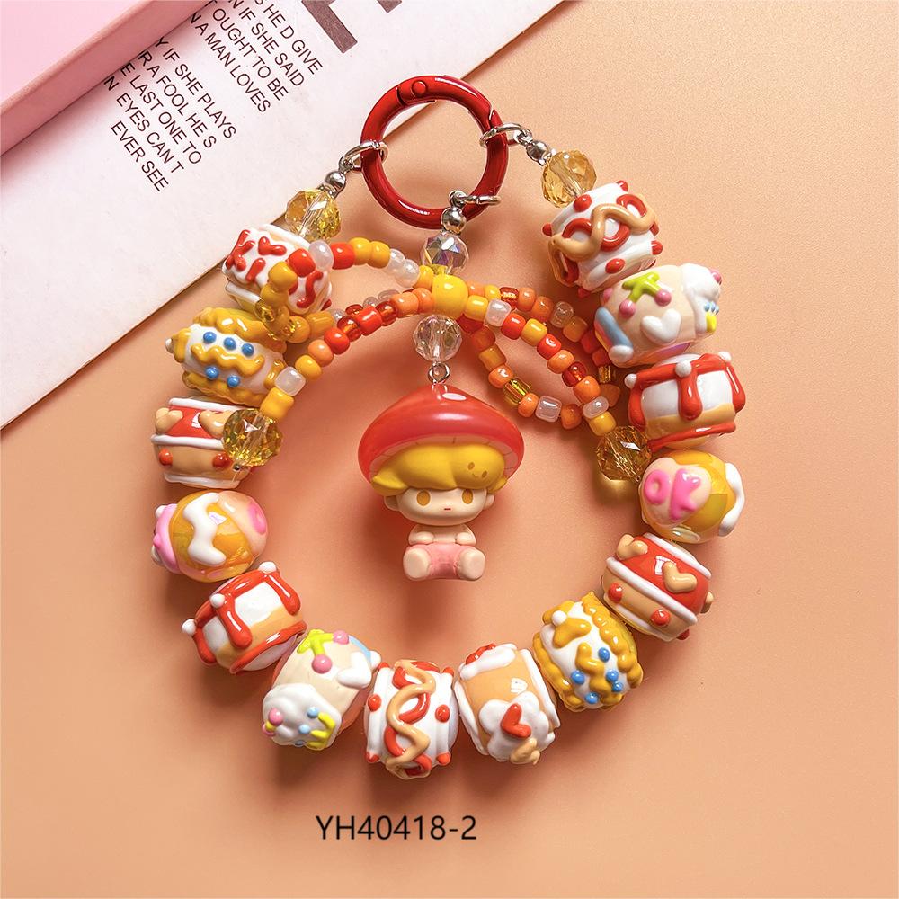 Mushroom Elf Series Cute Bead Cell Phone Bag Pendant -Keychain/ Girls' Gift