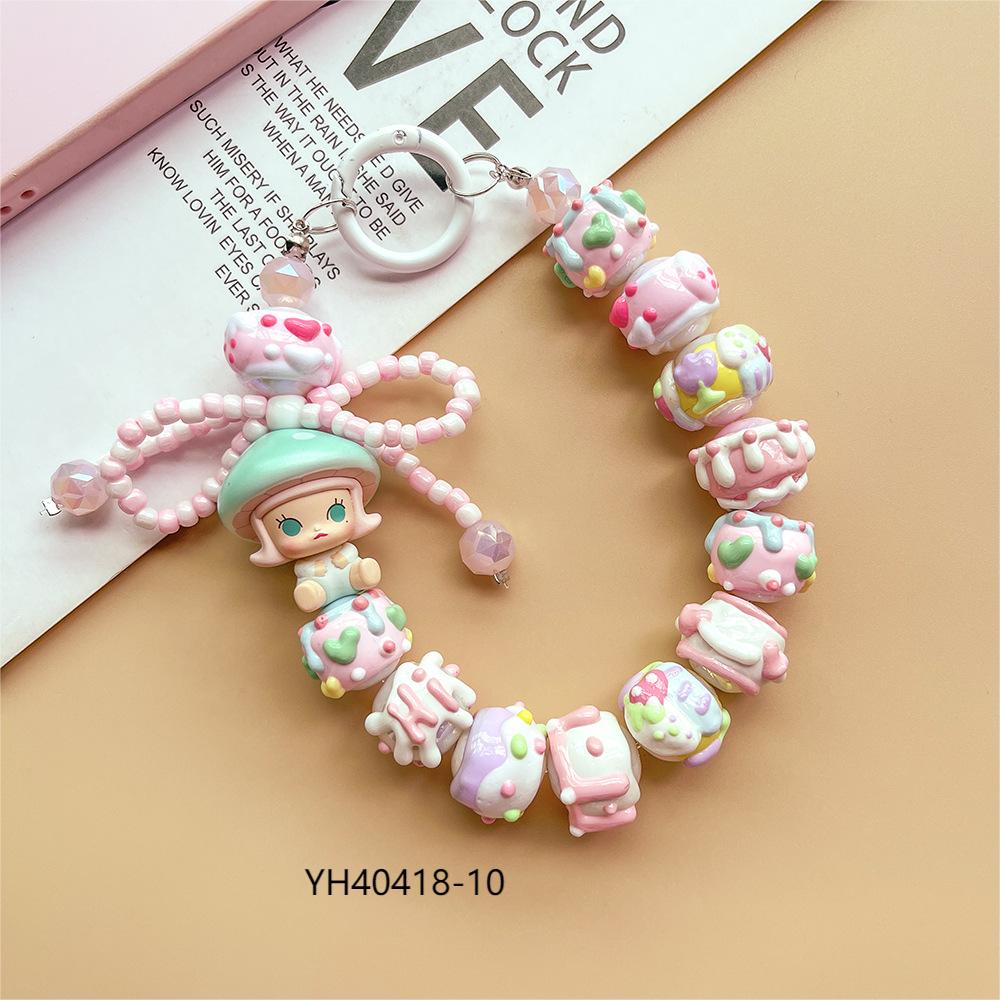 Mushroom Elf Series Cute Bead Cell Phone Bag Pendant -Keychain/ Girls' Gift