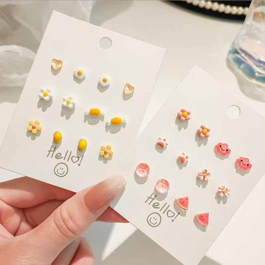 Cute mini studs earrings(6 pairs)