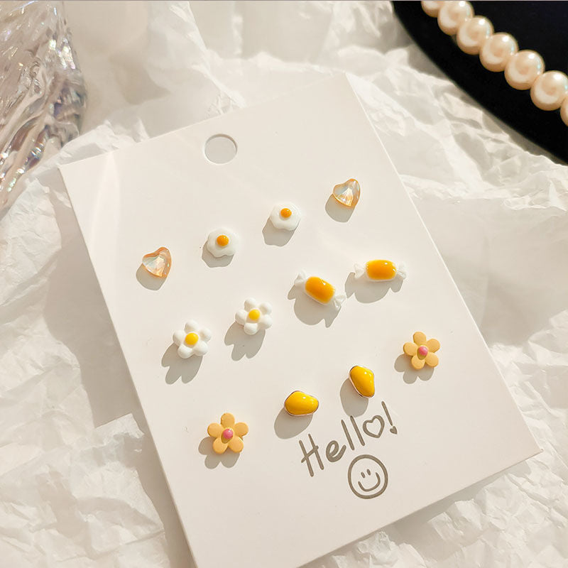 Cute mini studs earrings(6 pairs)