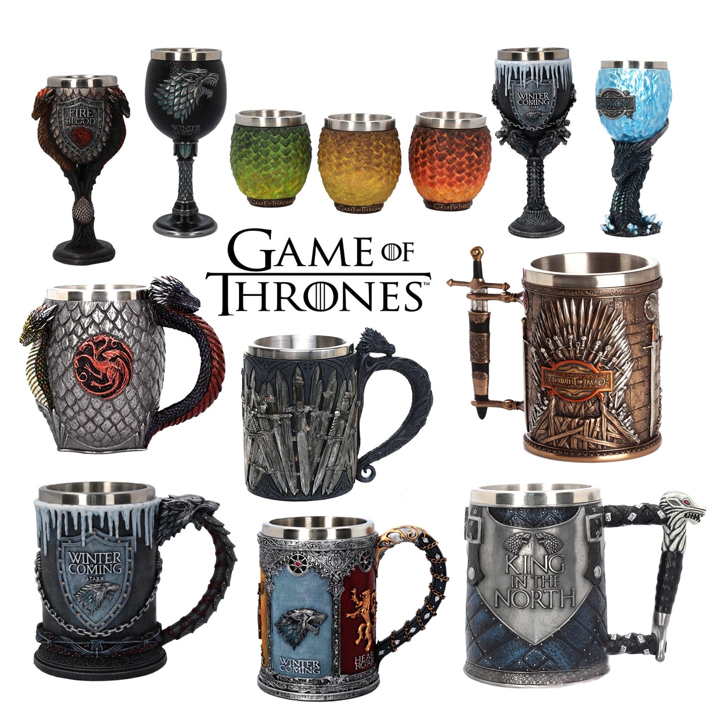 Game of Thrones/House of the Dragon Series Mug Wine Glass Beer Glass Stainless Steel Wine Glass Goblet