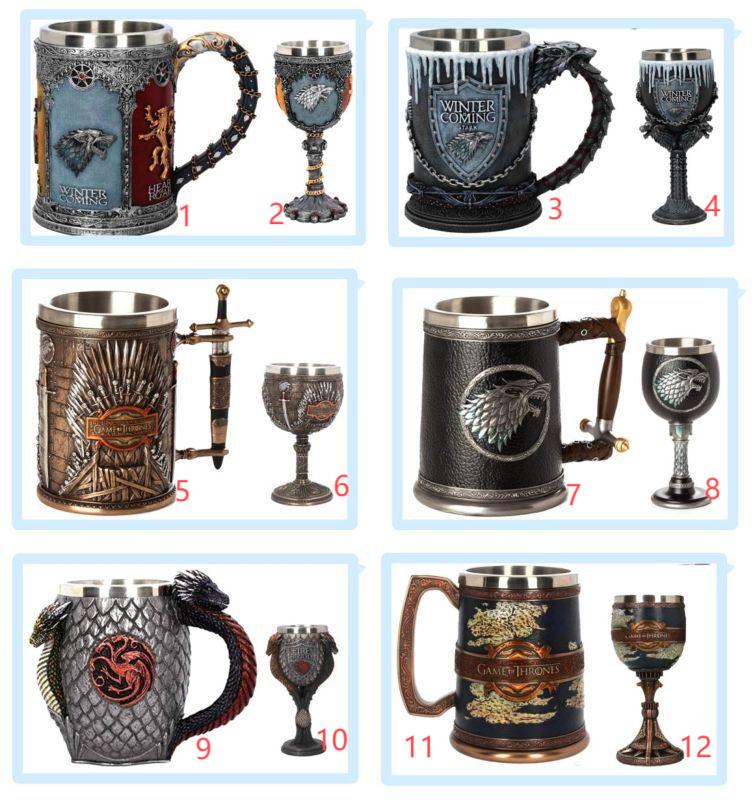 Game of Thrones/House of the Dragon Series Mug Wine Glass Beer Glass Stainless Steel Wine Glass Goblet
