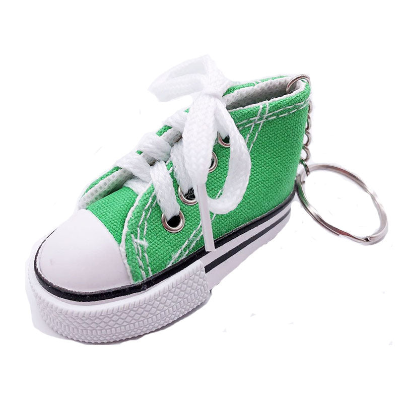 Mini Canvas Shoe Fashion Bicycle Motorcycle Foot Stand Small Shoe Pendant Simulation Shoe Keychain