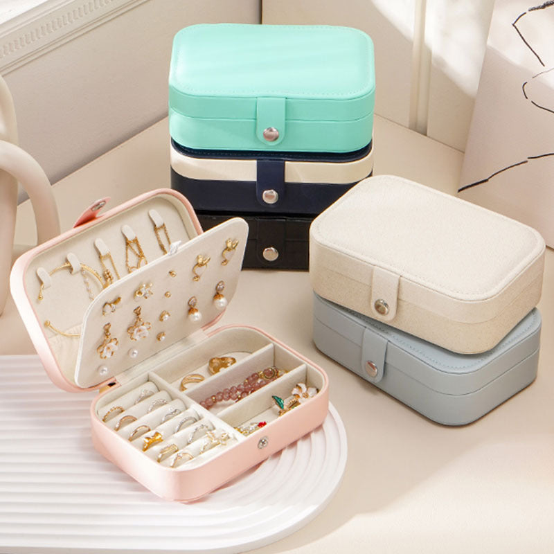 Mini travel girl jewelry storage box necklace ring earrings multi-layer home jewelry jewelry box