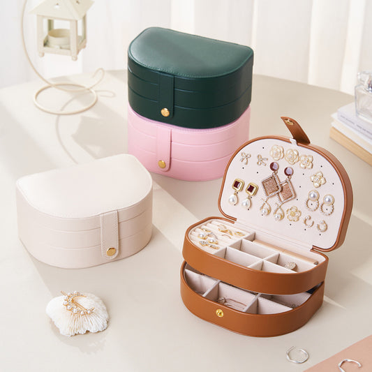 New multi-layered jewelry box travel portable ring earrings earrings jewelry storage box exquisite jewelry storage box